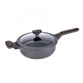 SAUTEUSE 24 CM EN FONTE D'ALUMINIUM AVEC COUVERCLE EN SILICONE SYCAMORE ST24TFI DE KITCHENCOOK