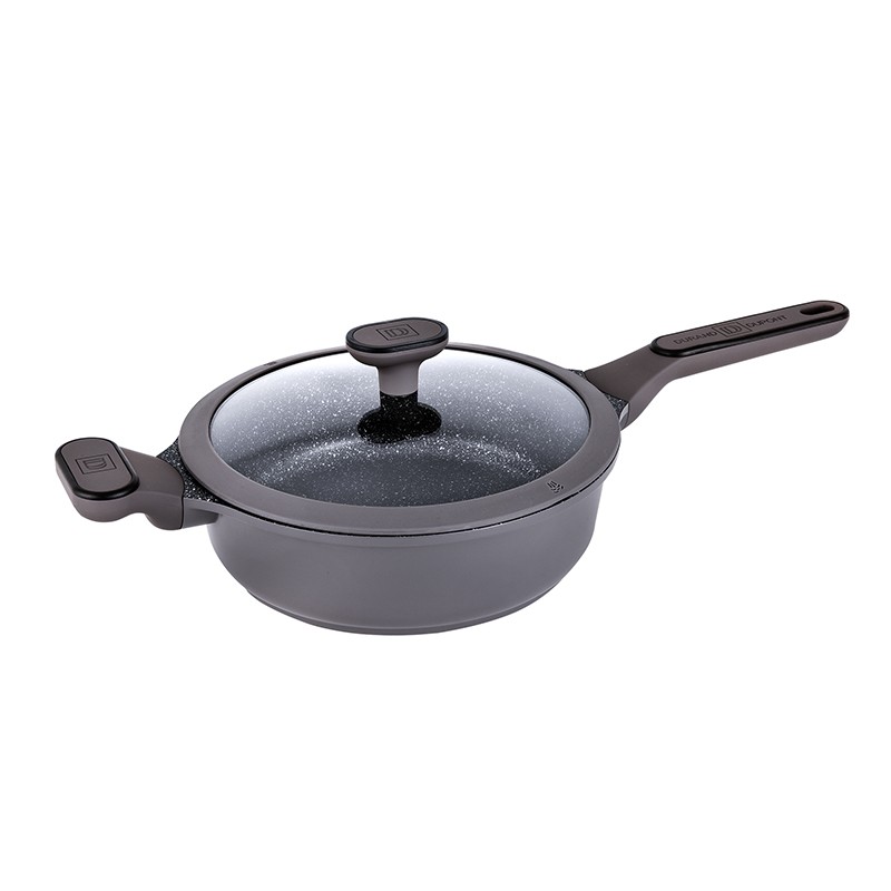 SAUTEUSE 24 CM EN FONTE D'ALUMINIUM AVEC COUVERCLE EN SILICONE SYCAMORE ST24TFI DE KITCHENCOOK