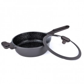 SAUTEUSE 24 CM EN FONTE D'ALUMINIUM AVEC COUVERCLE EN SILICONE SYCAMORE ST24TFI DE KITCHENCOOK