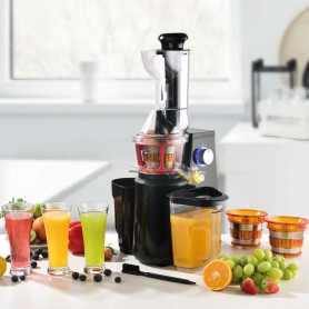 Extracteur de fruits et légumes à pression douce 3 tamis ULTIMATE noir Kitchencook